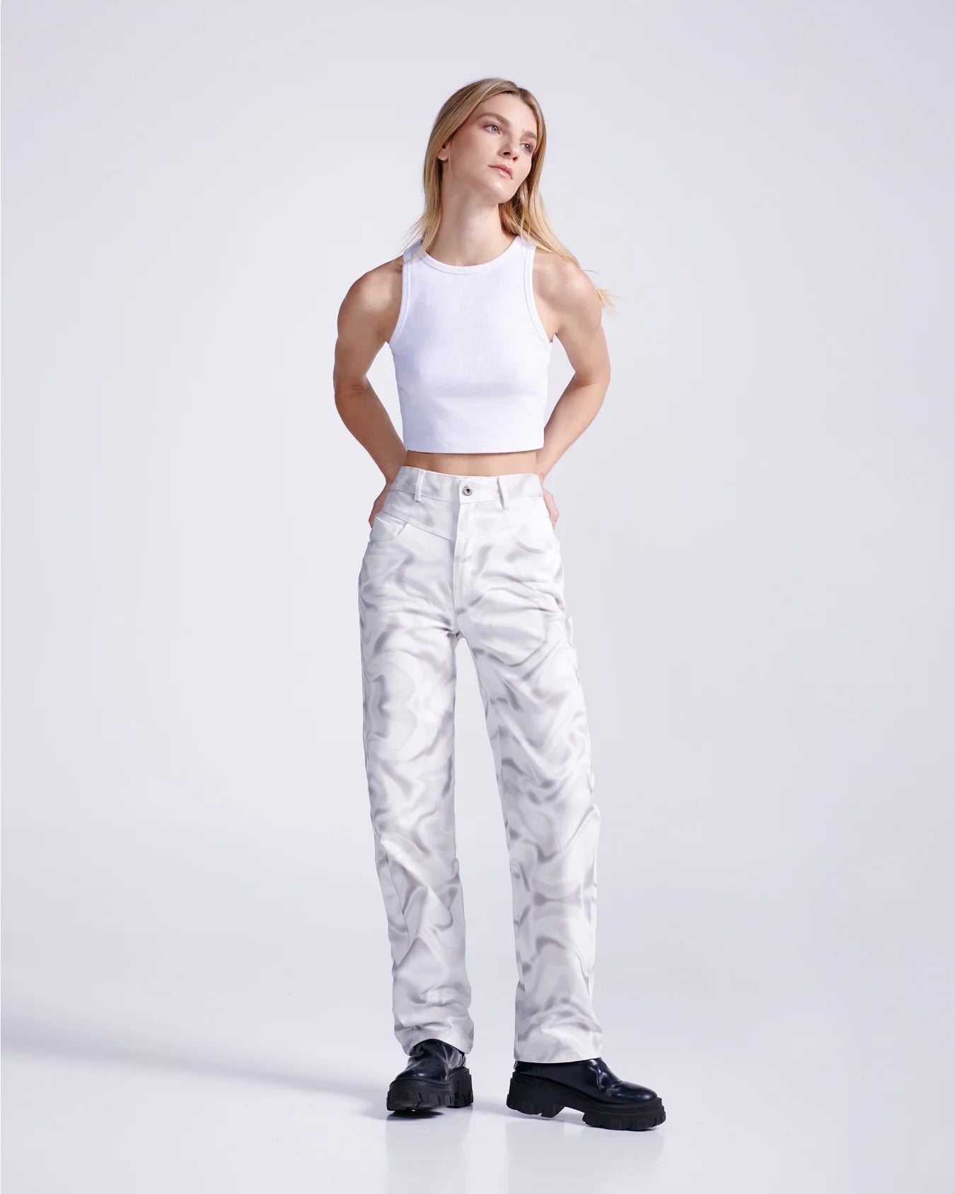 WHITE VORTEX PANTS